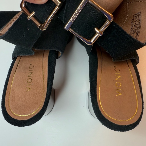 VIONIC Lacey Tortoise Block Heel Sling Back Black Suede Shoes Rubber Sole 9M - Picture 16 of 16